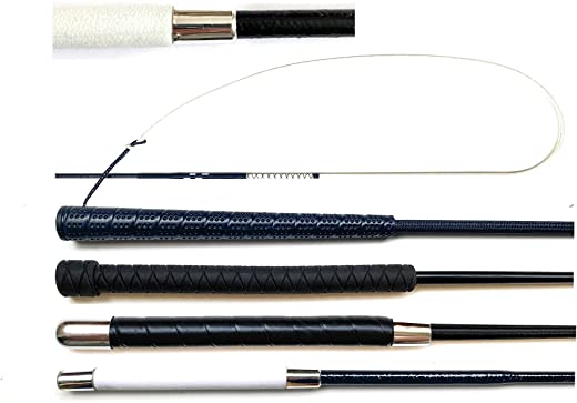 JA Horse Touchiergerte Bodenarbeitsgerte Bogenpeitsche Fahrpeitsche Pony shetty 110/120 cm (120 cm, 4. Kunststoffgriff - Lack)