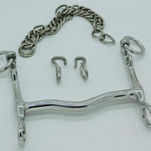 Dressur Kandare Kandarengebiss Gebiss Rostfrei + Kinnkette 12,5 13,5 14,5 15,5 16,5 auch Übergröße Tysons (12,5)