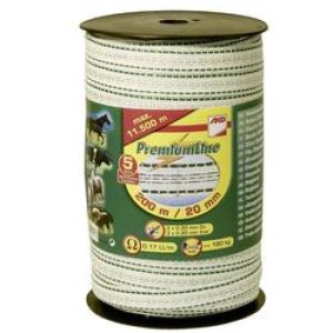 Elektroband Premium Line für Weidezäune Breite 20 mm x 200 m weiß