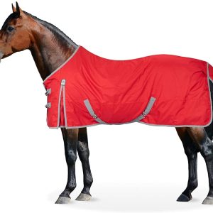 Equinate Regendecke Springfield Weidedecke mit Fleece 135cm Rot