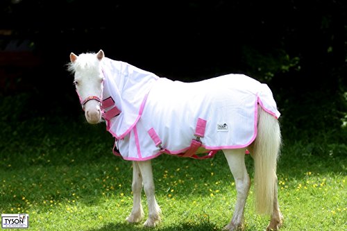 Fliegendecke Schwarz Rosa Netz Minishetty Mini Shetty Minipony 70 80 90 100 cm mit Halsteil, abnehmbar Tysons (70 cm) – Bild 4