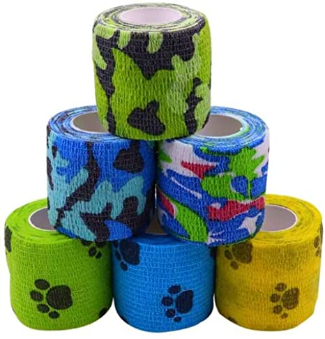 Houdao 6 Rollen Selbstklebender Verband Flex Selbsthaftende Bandagen Elastische Fixierbinde Selbsthaftend für Finger...