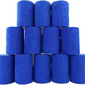 Inksafe Blau Selbsthaftende kohäsive Bandagen, Haftbandage 7,5 cm x 4,5 m, Box mit 12 Stück