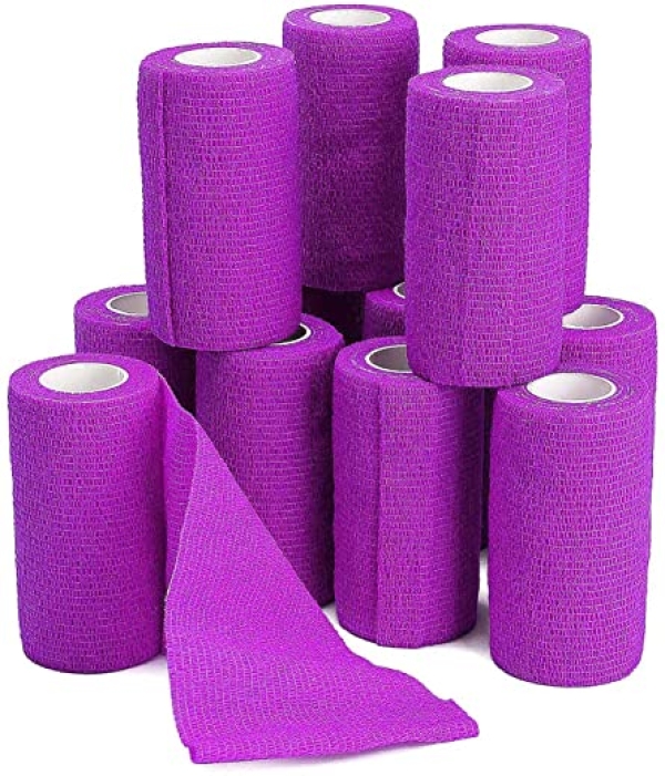 12 Rollen Selbstklebende Bandage, Kohäsive Bandage Tape Wrap, Atmungsaktiv Elastisch Sportlich Vlies Erste Hilfe Ausrüstung für Sport Verstauchung…