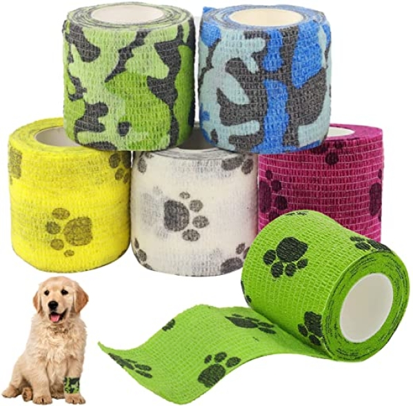 ACHANFLY 6 Rollen Verbandsmaterial Selbstklebender 5cmx4.5m Verband Bandage Elastische Binde Pflaster Rolle Haftbandage Fixierbinde…