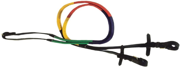 AMKA Gummizügel mehrfärbig bunt Ausbildungszügel Trainingszügel Gummi Rainbow Rubber Reins