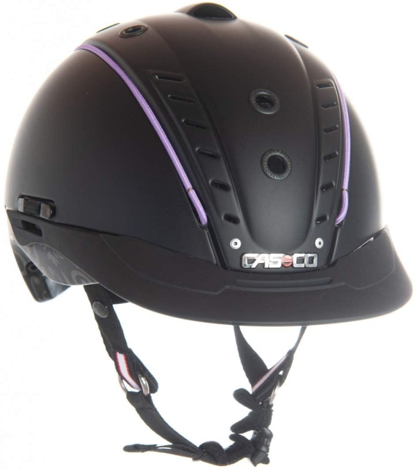 Casco Reithelm MISTRALL-2 schwarz floral + MyStyle Wechselstreifen