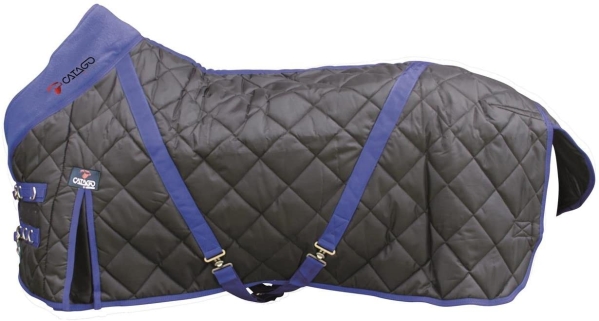 CATAGO Stalldecke 300 g Füllung schwarz mit blau 420D Gehfalte Kreuzgurte