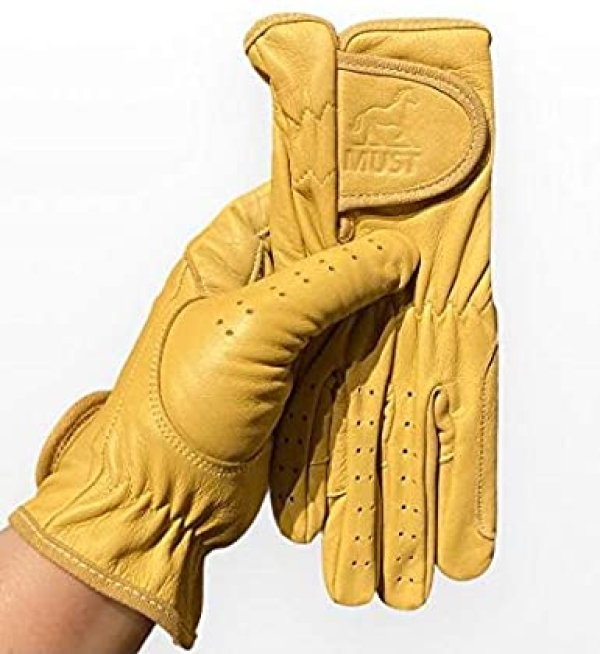 Damen Reithandschuhe, Leder, Hellbraun, Dunkelbraun und Schwarz