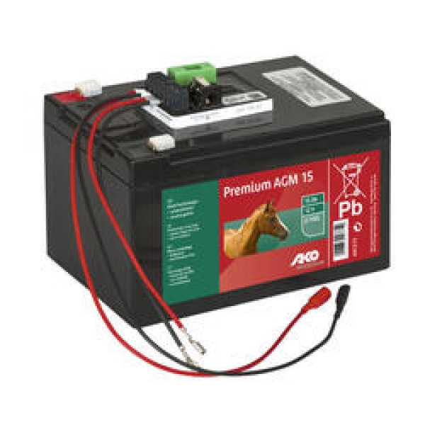 Gel-Akku 15Ah 12V für Elektroweidezaungerät Reitsport