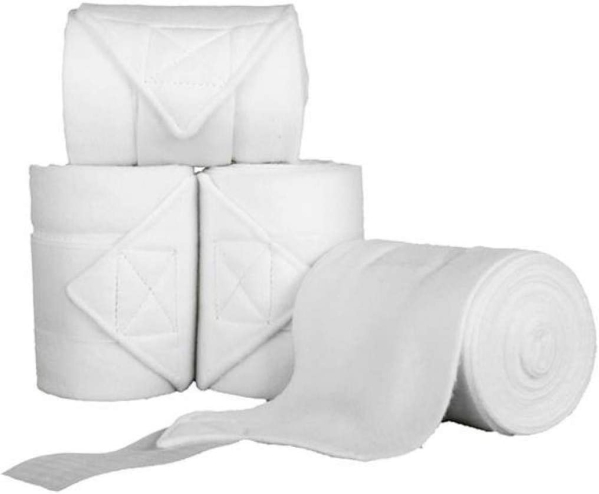 HKM 553250 HKM Polarfleecebandagen, 4er Set, 200cm, weiß