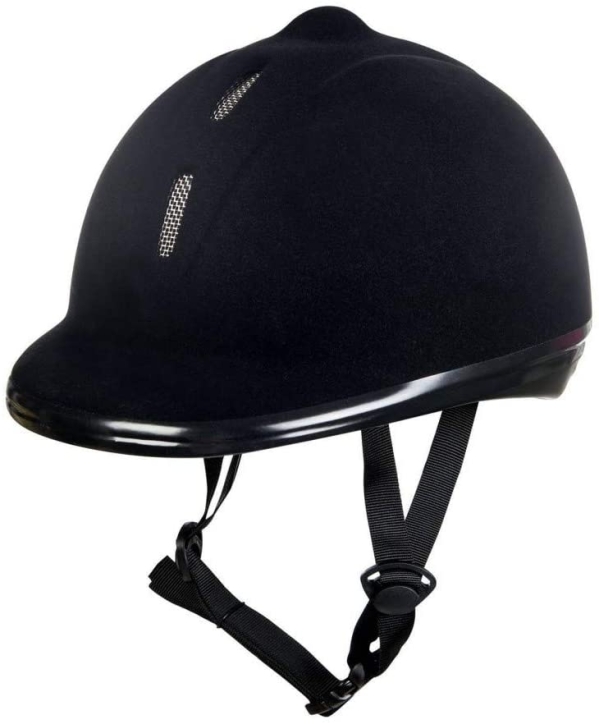 HKM Reithelm New Flock, Reitkappe Reiterhelm, Unisex, Schwarz Glitter S-L 52-61cm