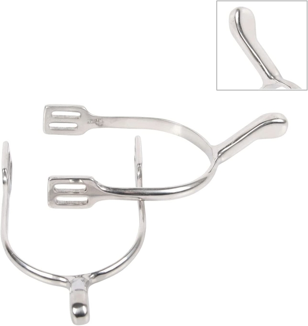 JA Horse Reitsporen Pferde Reiten Sporen aus hochwertiger Edelstahl, langlebig, rostfrei (Damen 40 mm, Schwanenhals)