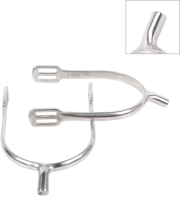 JA Horse Reitsporen Pferde Reiten Sporen aus hochwertiger Edelstahl, langlebig, rostfrei (Kinder 15 mm, Stab)