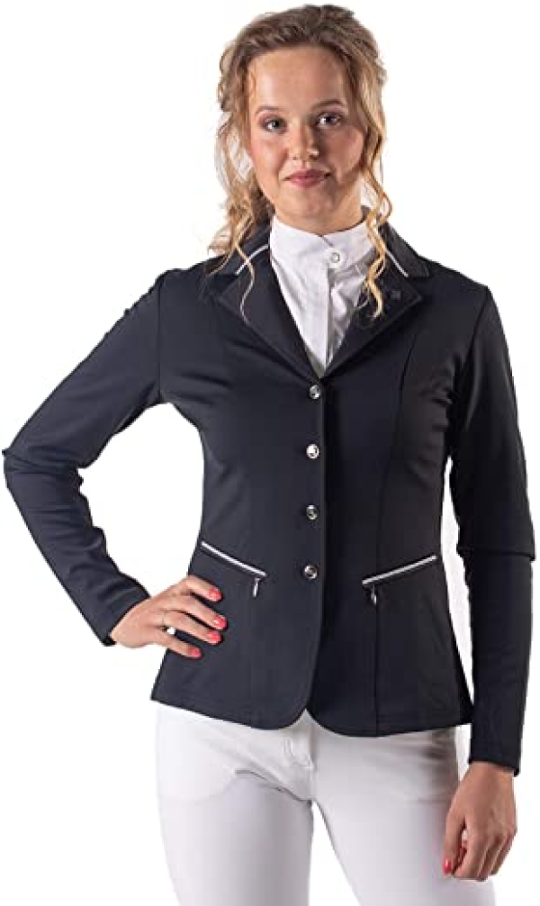 QHP Damen Turniersakko Turnierjacket Andra leicht dehnbar dreifarbige Bänder