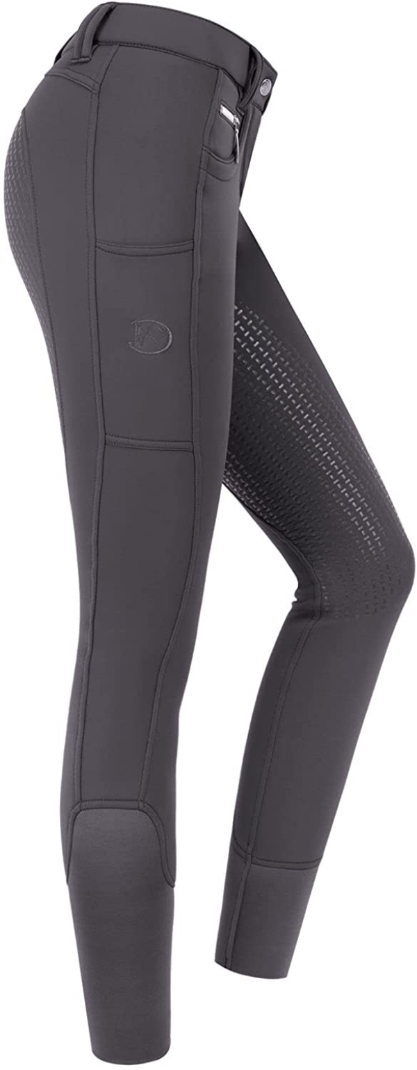 RidersDeal Collection Winterreithose Softshell mit Silikonvollbesatz für Damen, versch. Farben, Gr. 32-50, dark grey, 38