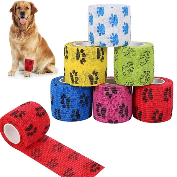 Veraing Selbstklebende Bandage für Haustiere, Elastische Kohäsive Haftbandage Kohäsive Fixierbinde für Hund, Pferd, Haustier, Wrap Klebeverband für…
