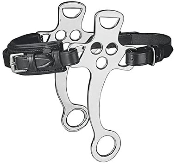 WALDHAUSEN Hackamore mit Ledernaseriemen, schwarz, Anzüge 19 cm
